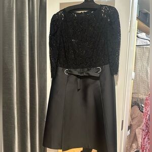 Rickie Freeman Teri Jon Black Lace Evening Dress